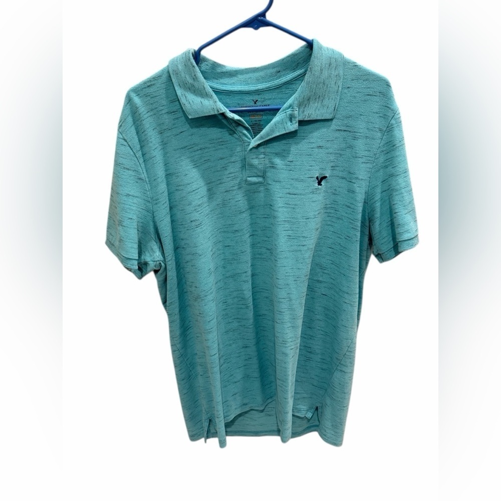 AMERICAN EAGLE OUTFITTERS AEO MEN'S CORE FLEX POLO SHIRT BLUE SIZE XL